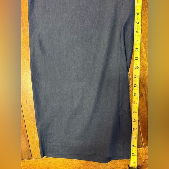 J.Jill Navy Blue Wide-Leg Capri Cropped Pants Flowy Linen Blend XLP (16-18) NWT - Picture 6 of 6